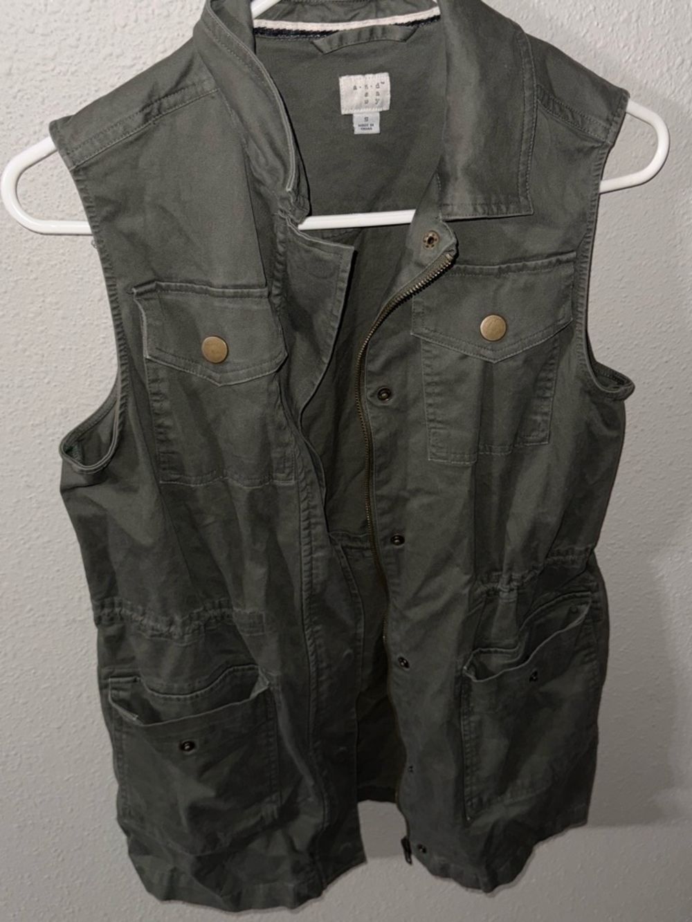 a new day Olive Green Utility Vest with Front Pockets